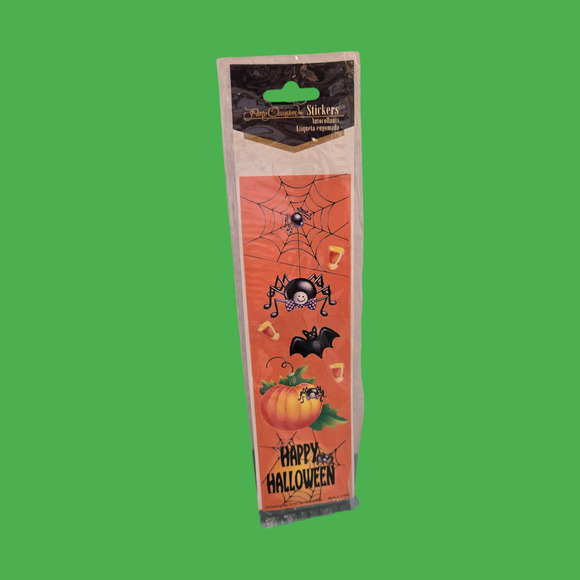 Vintage NEW Puffy Embellished Amscan + Googly Eyes Web Night Halloween Stickers - Picture 5 of 10